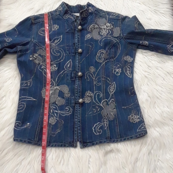 Chicos Sequin/Embroidered Denim Jacket - Picture 13 of 16